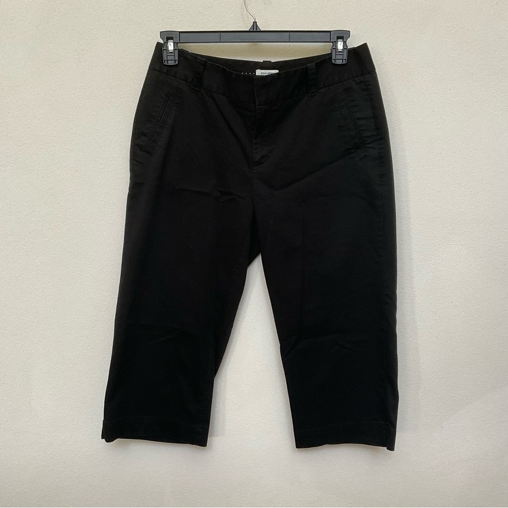 Dockers Women's Black Capri Pants Size 12 Basic Neutral Cotton Blend Pockets